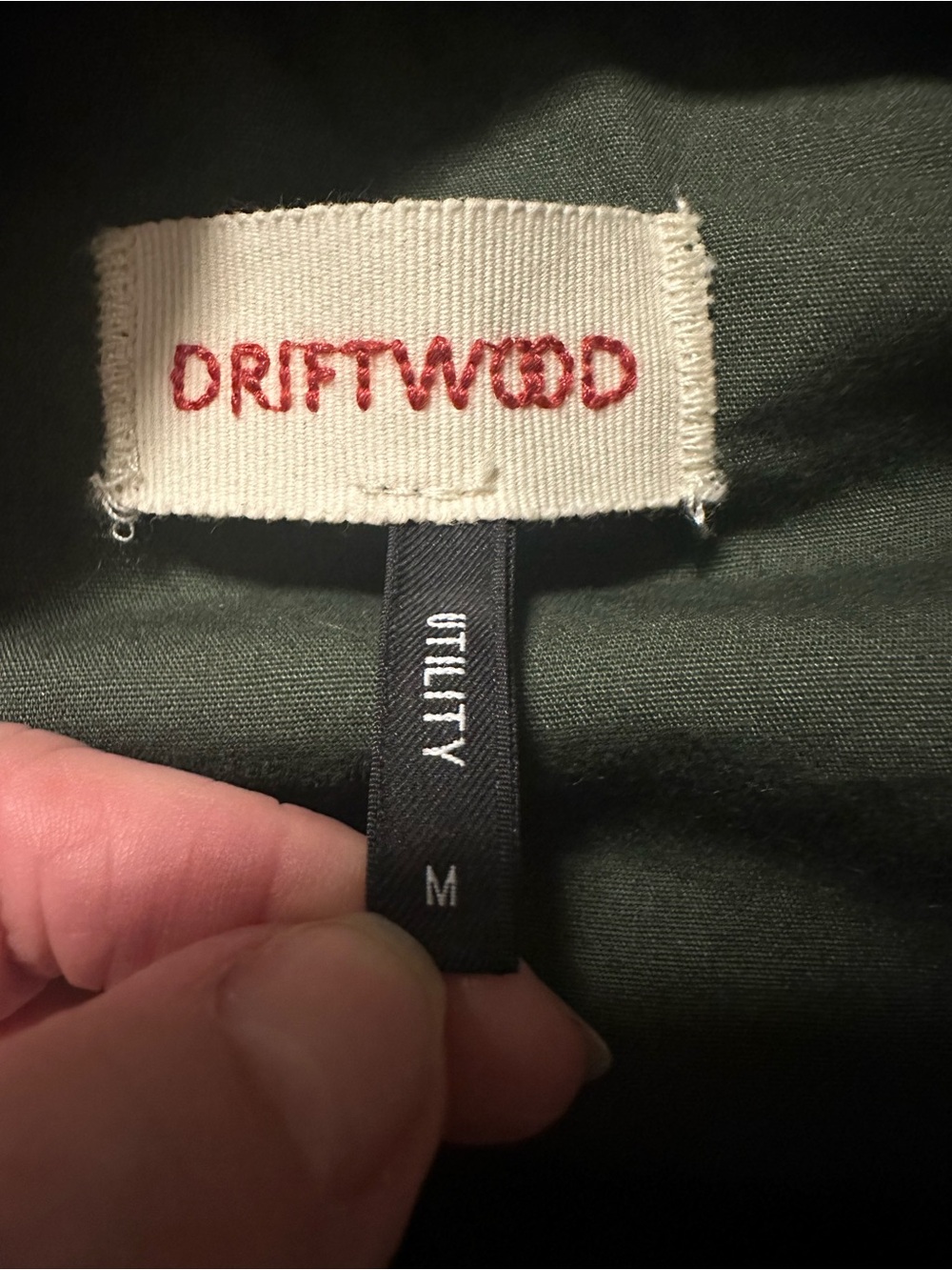 DRIFTWOOD Anthropologie Olive Green Utility Jacket with Floral Embroidery Size M - Picture 8 of 9